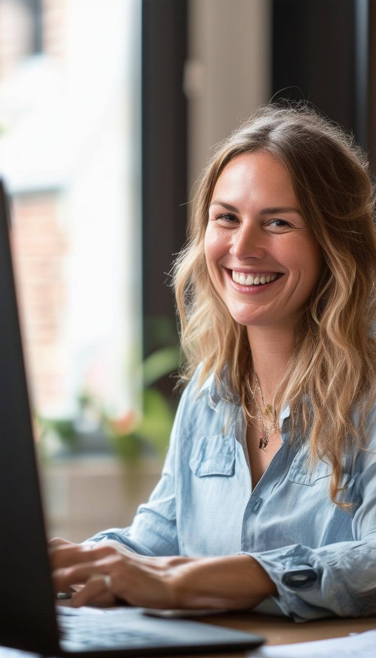 smiling local business owner after receiving a comprehensive website audit